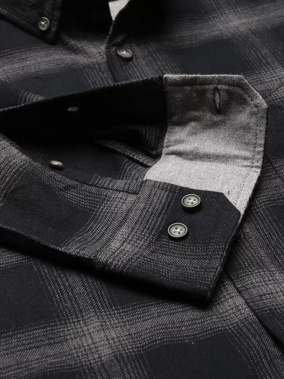 Thomas Scott Men Black Relaxed Tartan Checks Checked Casual Sustainable Shirt