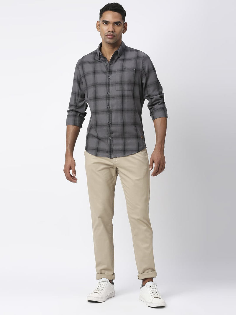Thomas Scott Men Premium Slim Fit Tartan Checked Casual Pure Cotton Shirt