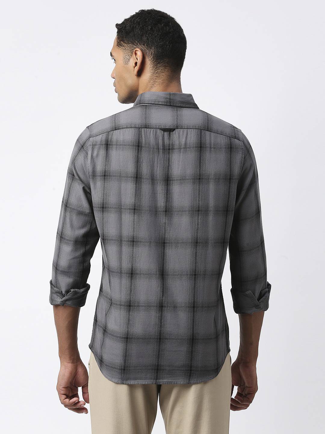 Thomas Scott Men Premium Slim Fit Tartan Checked Casual Pure Cotton Shirt