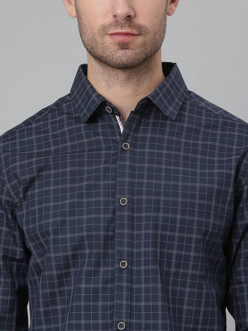 Thomas Scott Men Blue Relaxed Grid Tattersall Checks Checked Cotton Casual Sustainable Shirt