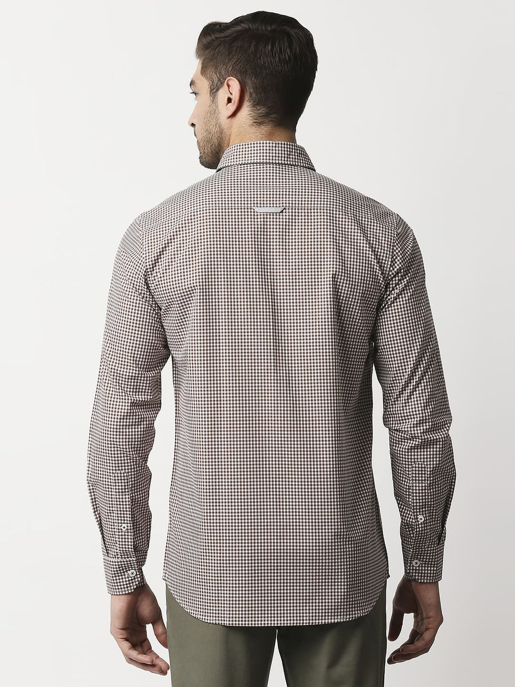 Thomas Scott Men Brown Relaxed Gingham Checks Checked Pure Cotton Casual Sustainable Shirt