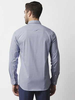Thomas Scott Men Blue Relaxed Micro Checks Checked Casual Sustainable Shirt
