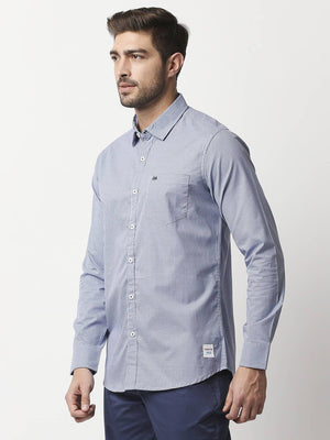 Thomas Scott Men Blue Relaxed Micro Checks Checked Casual Sustainable Shirt