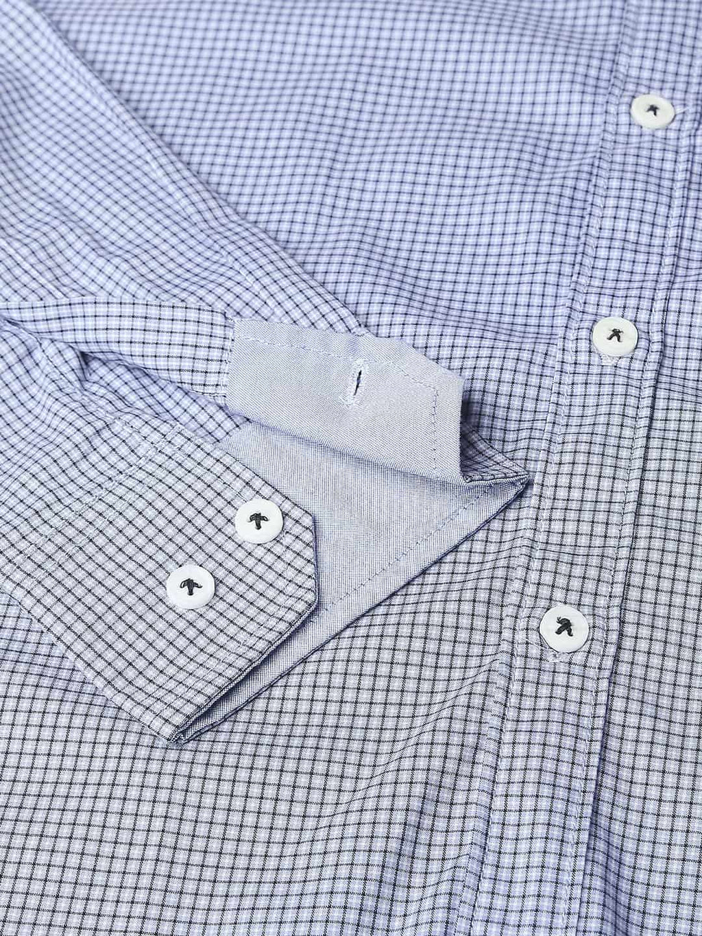 Thomas Scott Men Blue Relaxed Micro Checks Checked Casual Sustainable Shirt