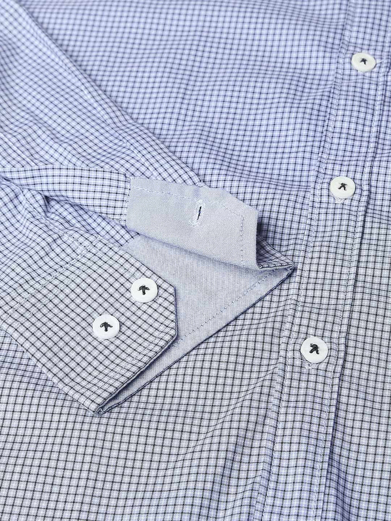 Thomas Scott Men Blue Relaxed Micro Checks Checked Casual Sustainable Shirt