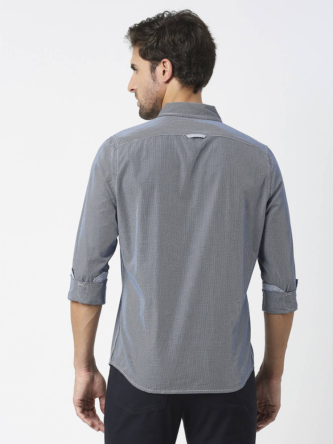 Thomas Scott Men Checked Pure Cotton Slim Fit Casual Shirt