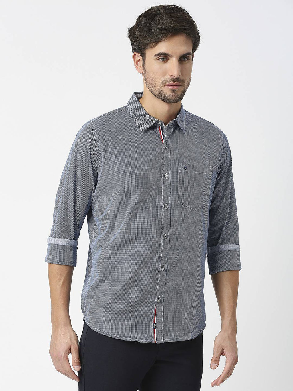 Thomas Scott Men Checked Pure Cotton Slim Fit Casual Shirt