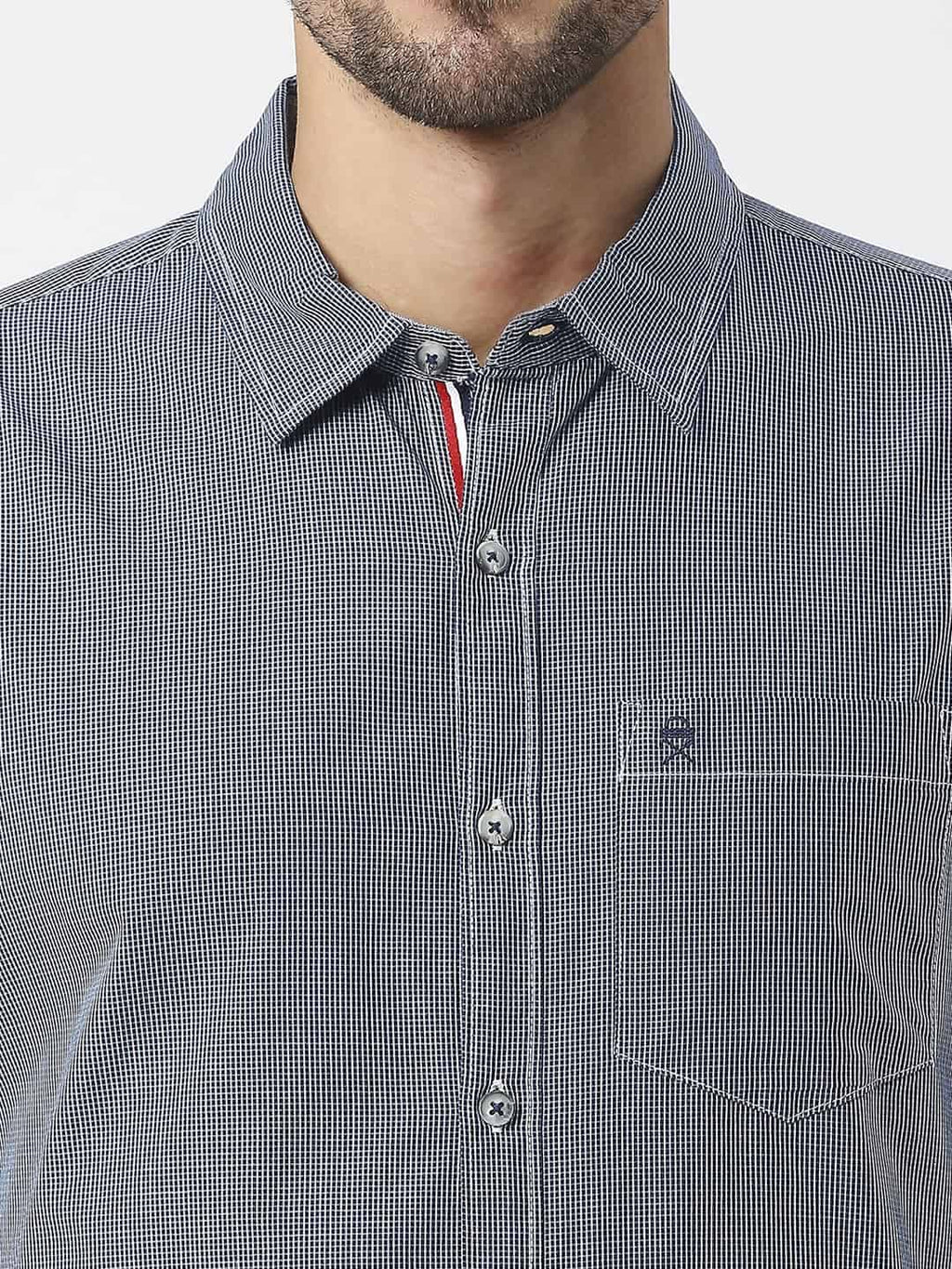 Thomas Scott Men Checked Pure Cotton Slim Fit Casual Shirt