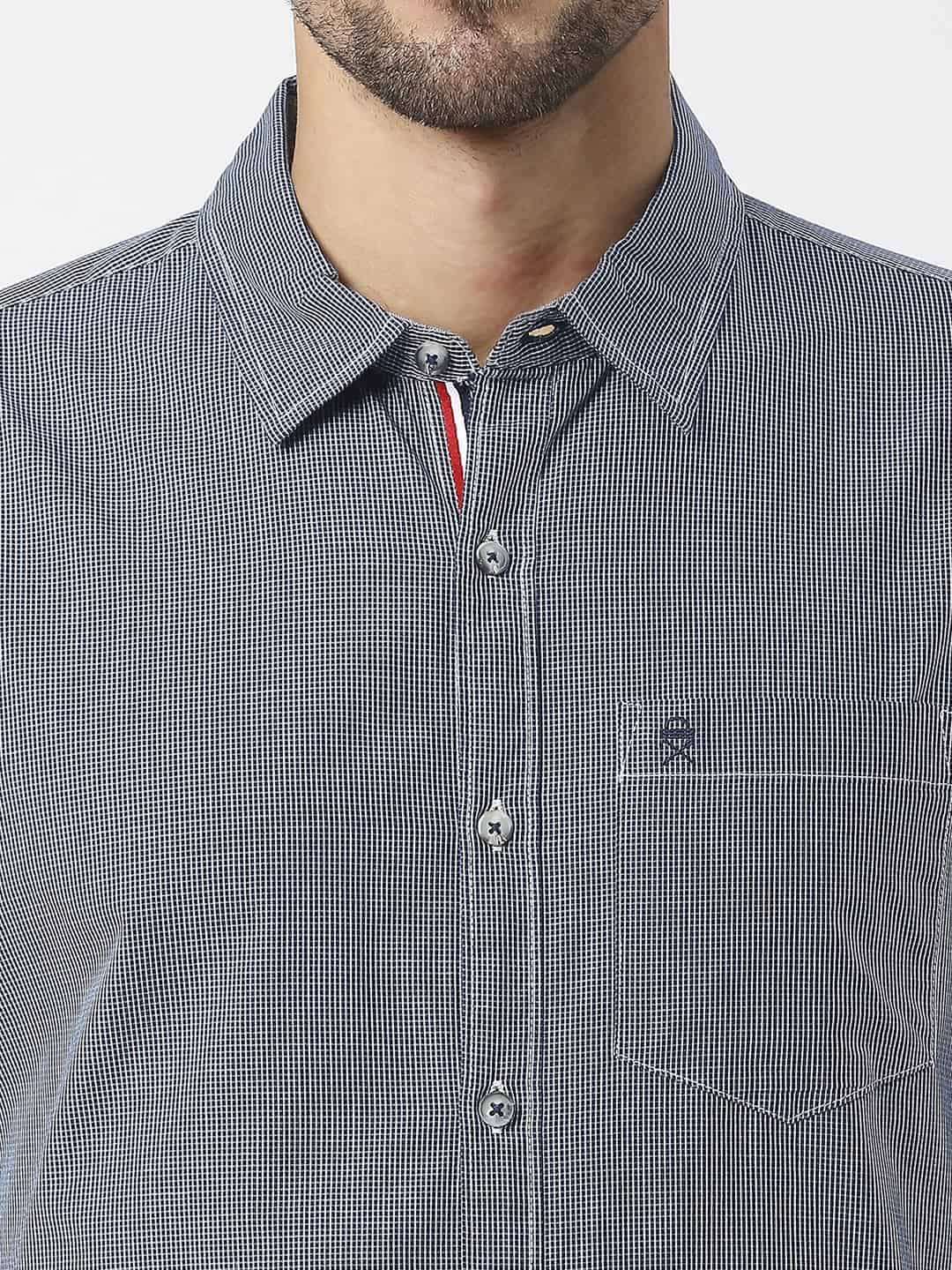 Thomas Scott Men Checked Pure Cotton Slim Fit Casual Shirt