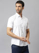 White & Blue Slim Fit Printed Pure Cotton Casual Sustainable Shirt For Men