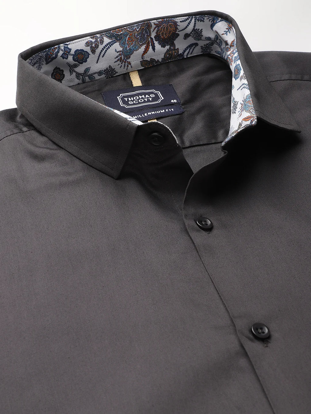 Thomas Scott Men Grey Relaxed Pure Cotton Casual Sustainable Shirt