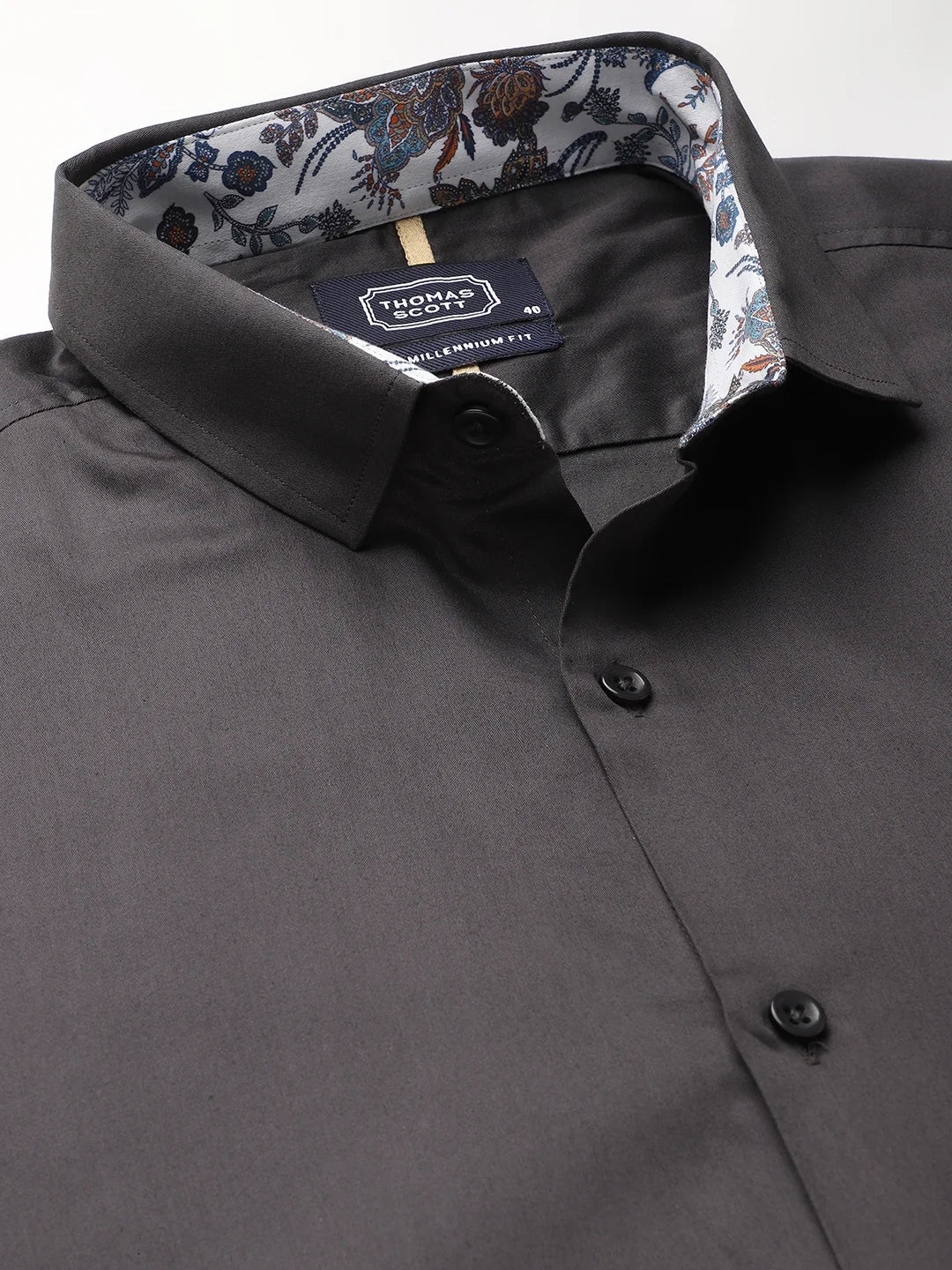 Thomas Scott Men Grey Relaxed Pure Cotton Casual Sustainable Shirt