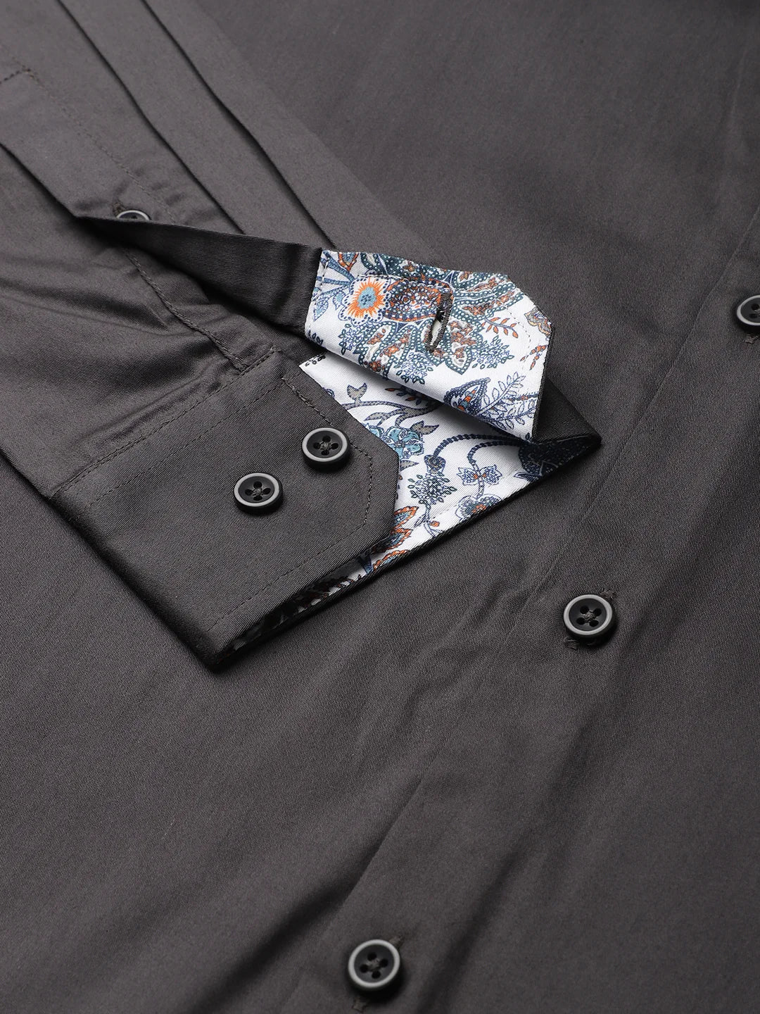 Thomas Scott Men Grey Relaxed Pure Cotton Casual Sustainable Shirt