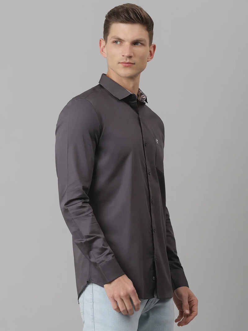 Thomas Scott Men Grey Relaxed Pure Cotton Casual Sustainable Shirt