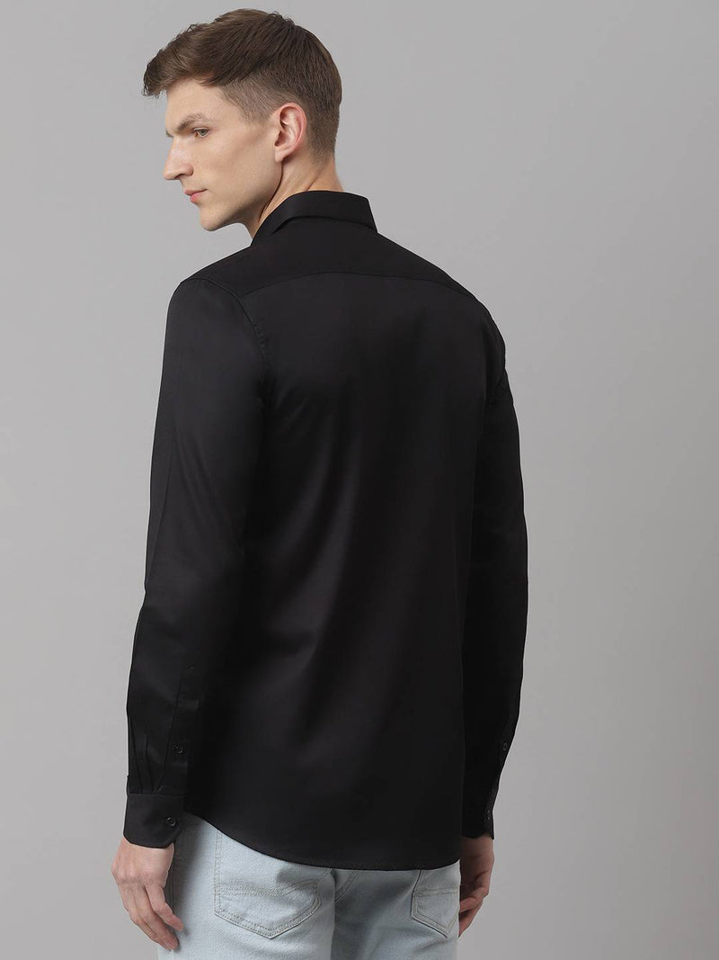 Thomas Scott Men Black Relaxed Pure Cotton Casual Sustainable Shirt