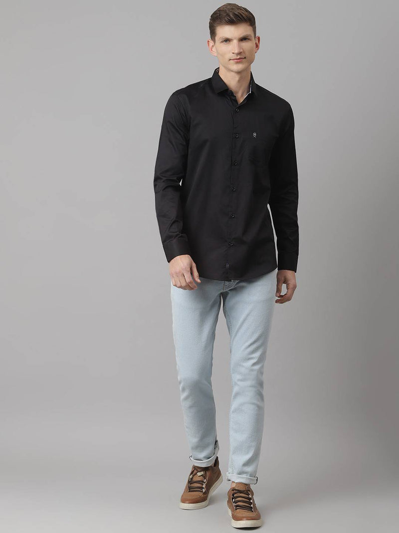 Thomas Scott Men Black Relaxed Pure Cotton Casual Sustainable Shirt