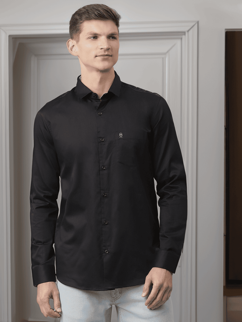 Thomas Scott Men Black Relaxed Pure Cotton Casual Sustainable Shirt