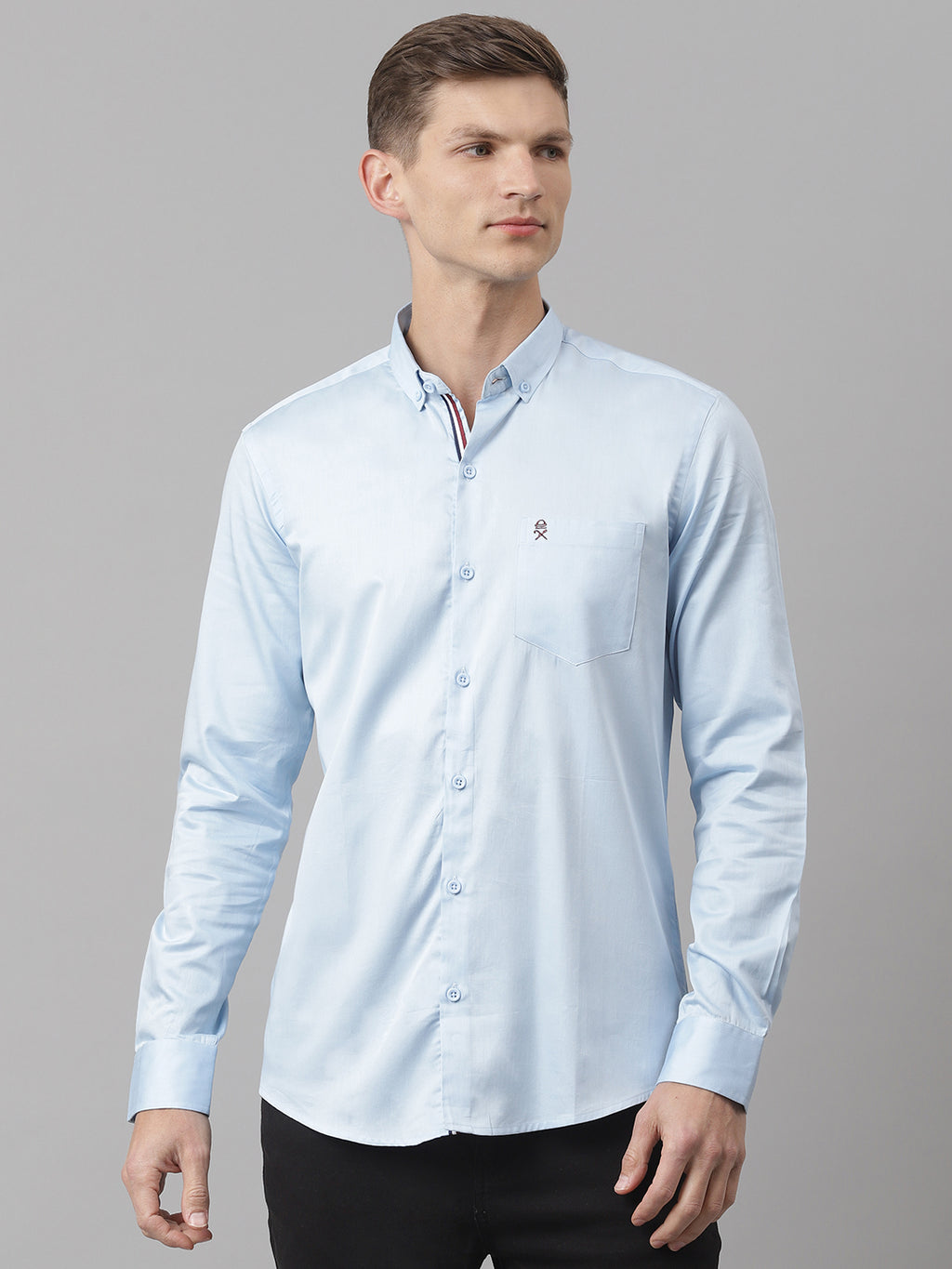 Blue Regular Fit Relaxed Cotton Casual Sustainable Shirt For Men
