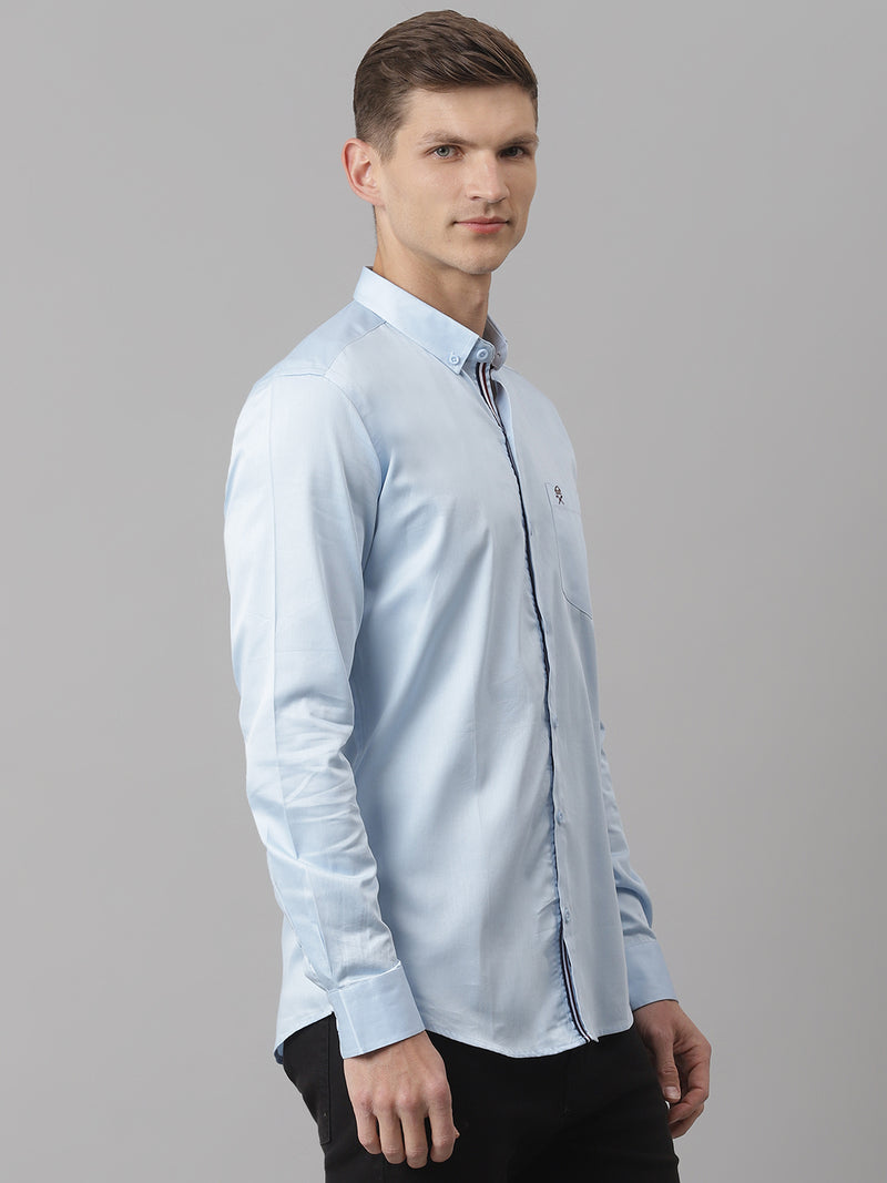 Thomas Scott Men Blue Regular Fit Relaxed Cotton Casual Sustainable Shirt