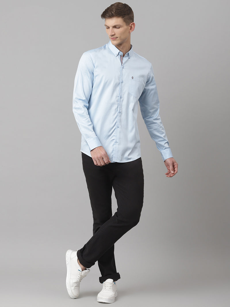 Thomas Scott Men Blue Regular Fit Relaxed Cotton Casual Sustainable Shirt