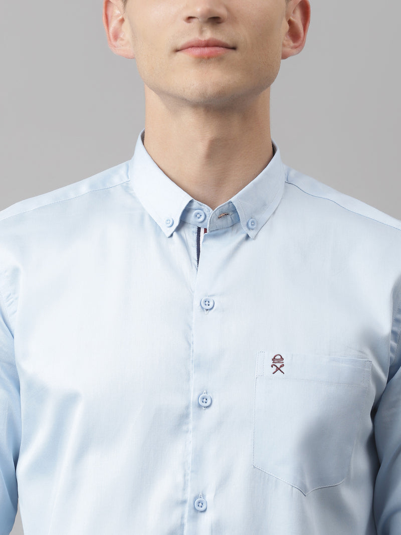 Thomas Scott Men Blue Regular Fit Relaxed Cotton Casual Sustainable Shirt