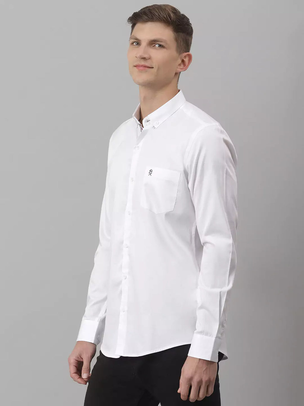 Thomas Scott Men White Relaxed Button-Down Collar Pure Cotton Casual Sustainable Shirt