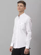 White Relaxed Button-Down Collar Pure Cotton Casual Sustainable Shirt For Men
