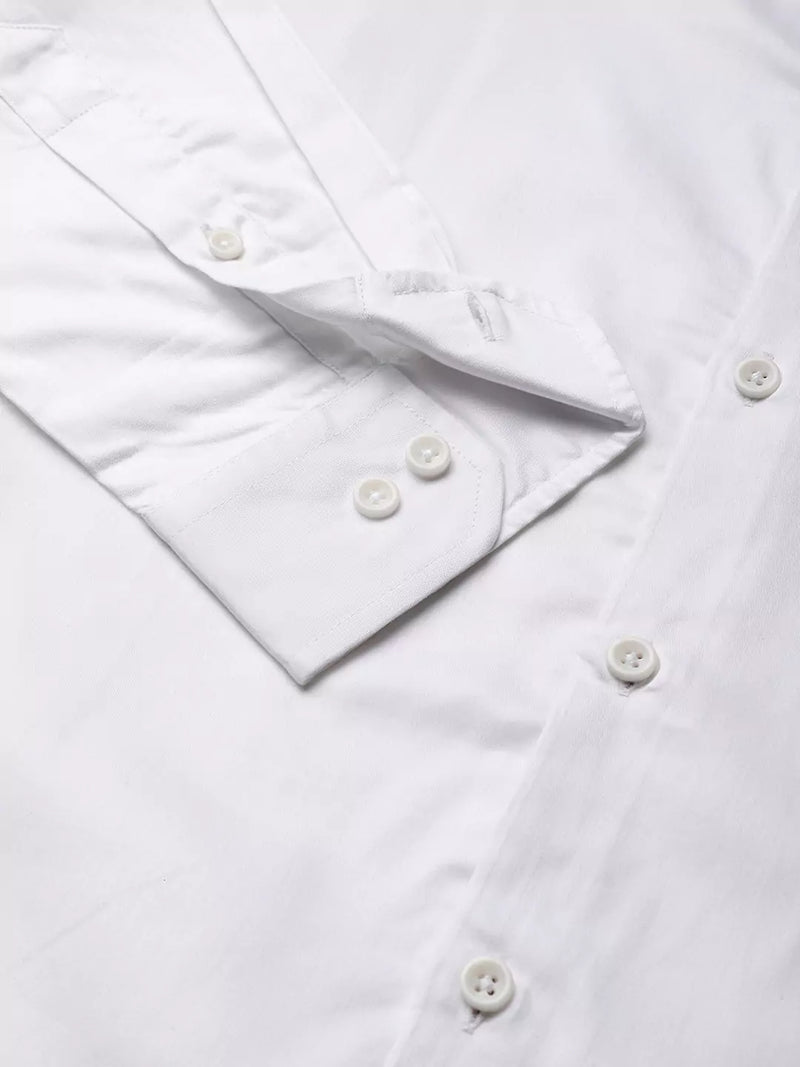 Thomas Scott Men White Relaxed Button-Down Collar Pure Cotton Casual Sustainable Shirt