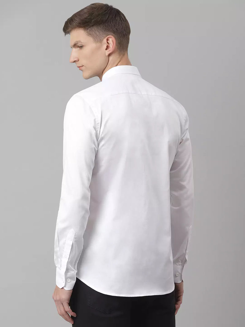 Thomas Scott Men White Relaxed Button-Down Collar Pure Cotton Casual Sustainable Shirt