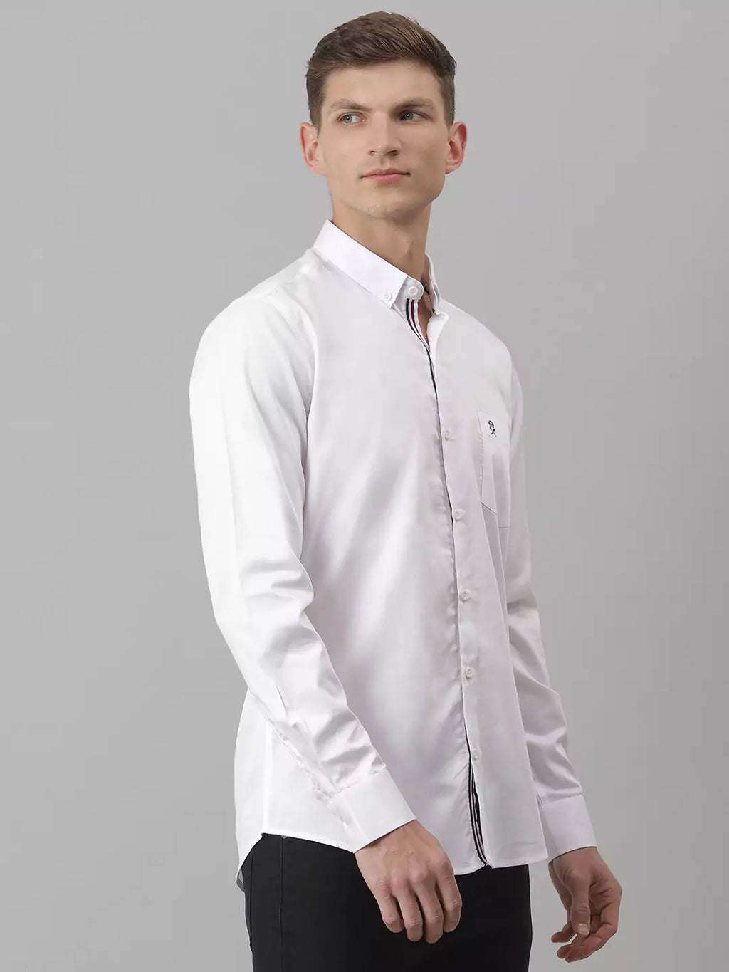 Thomas Scott Men White Relaxed Button-Down Collar Pure Cotton Casual Sustainable Shirt