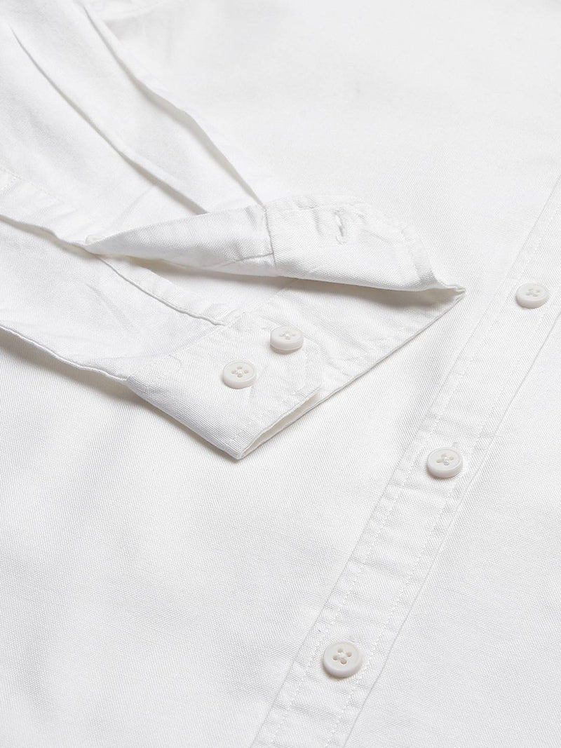 Thomas Scott Men White Slim Fit Pure Cotton Casual Sustainable Shirt