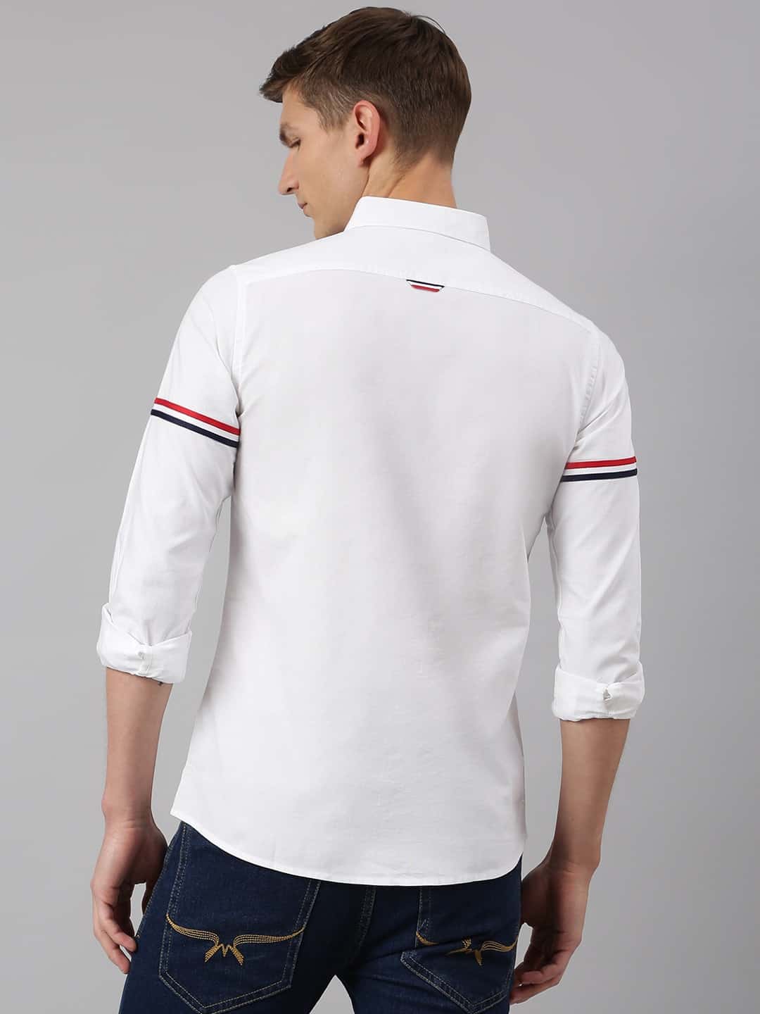 Thomas Scott Men White Slim Fit Pure Cotton Casual Sustainable Shirt