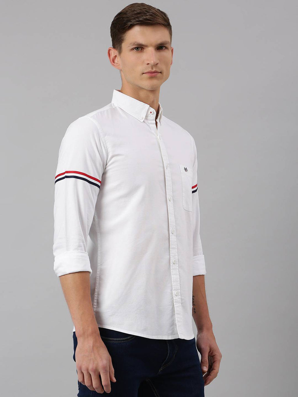 Thomas Scott Men White Slim Fit Pure Cotton Casual Sustainable Shirt