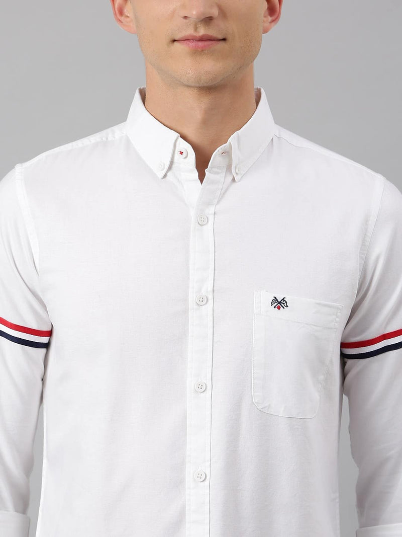 Thomas Scott Men White Slim Fit Pure Cotton Casual Sustainable Shirt