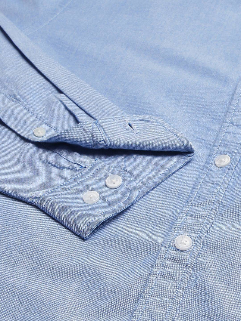 Thomas Scott Men Blue Slim Fit Pure Cotton Casual Sustainable Shirt