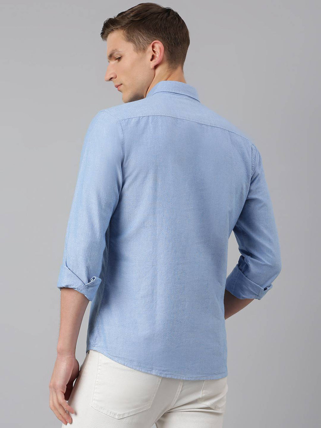Thomas Scott Men Blue Slim Fit Pure Cotton Casual Sustainable Shirt