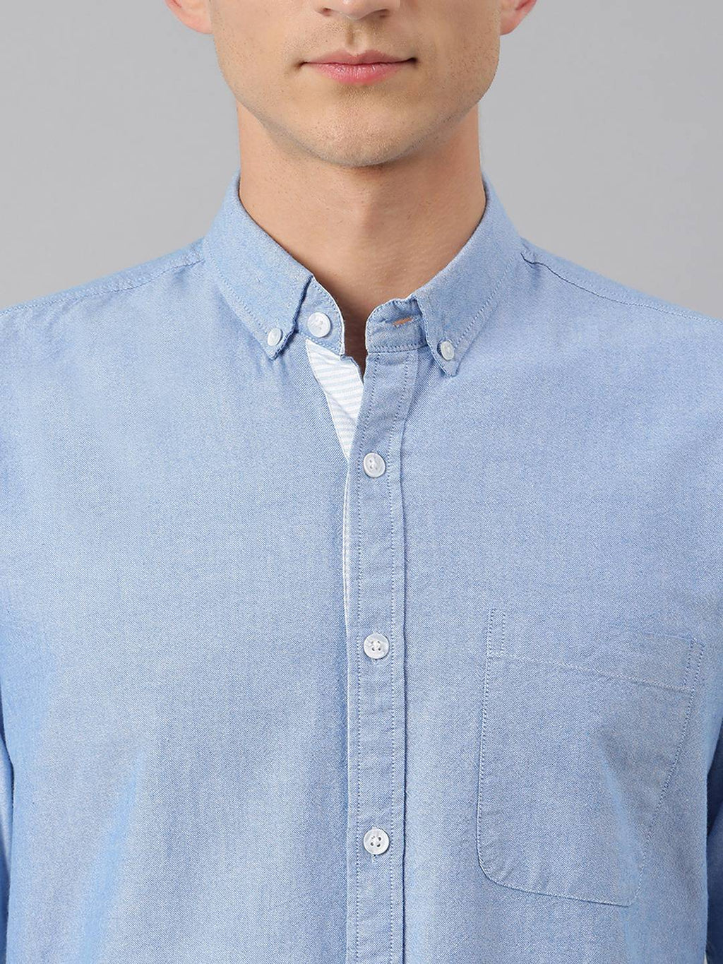 Thomas Scott Men Blue Slim Fit Pure Cotton Casual Sustainable Shirt