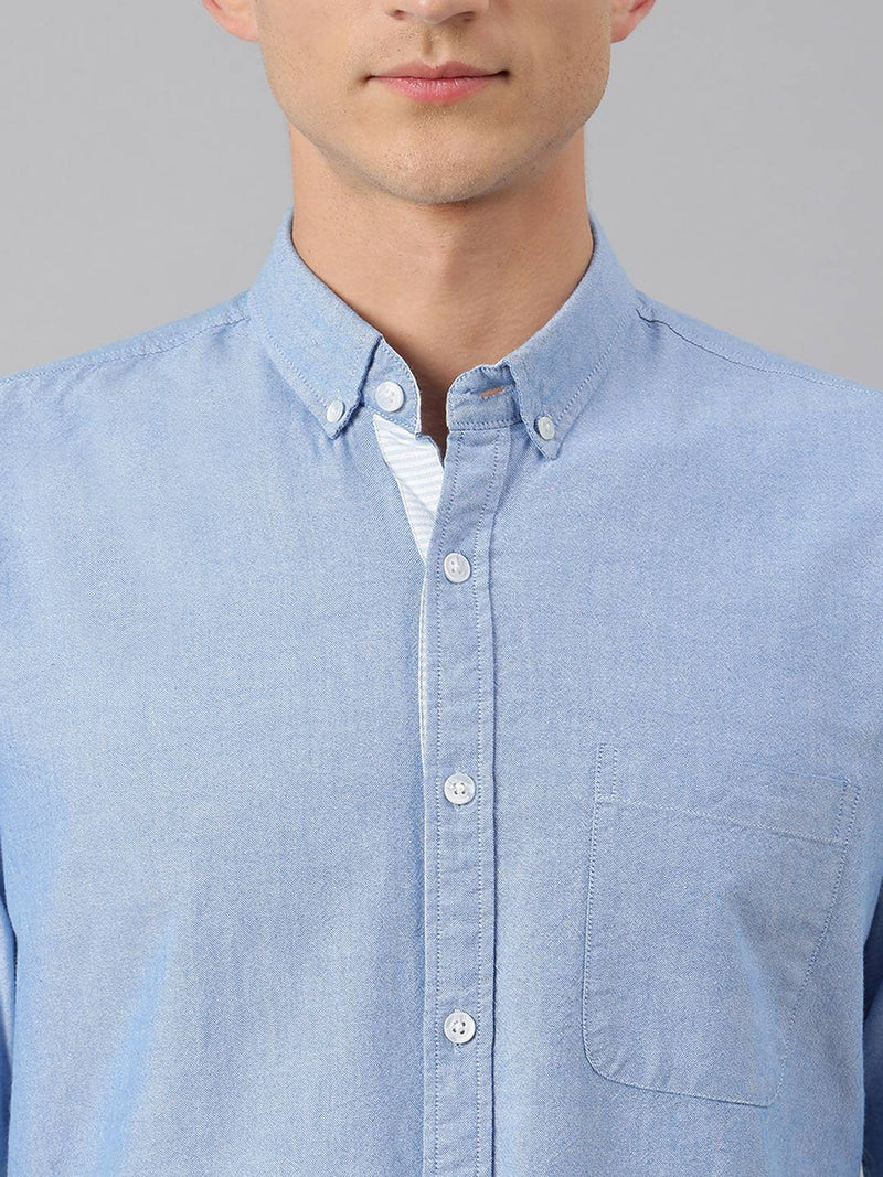 Thomas Scott Men Blue Slim Fit Pure Cotton Casual Sustainable Shirt