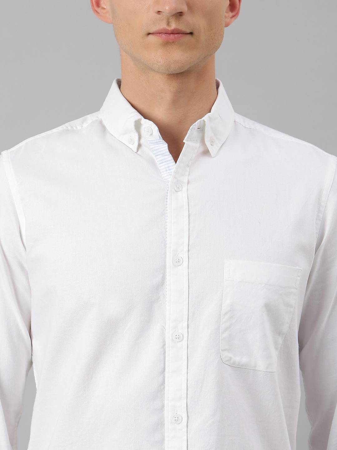 Thomas Scott Men White Slim Fit Cotton Casual Sustainable Shirt