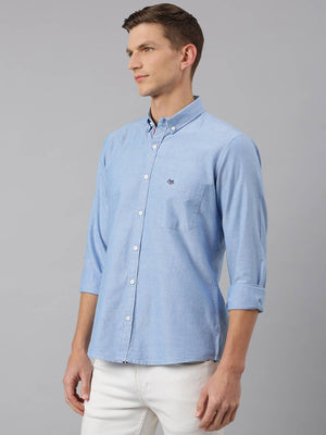 Thomas Scott Men Blue Slim Fit Pure Cotton Casual Sustainable Shirt