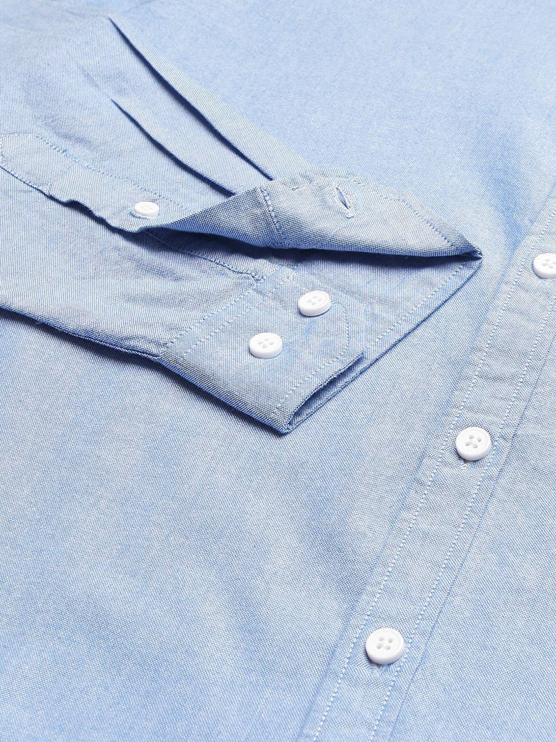 Thomas Scott Men Blue Slim Fit Pure Cotton Casual Sustainable Shirt