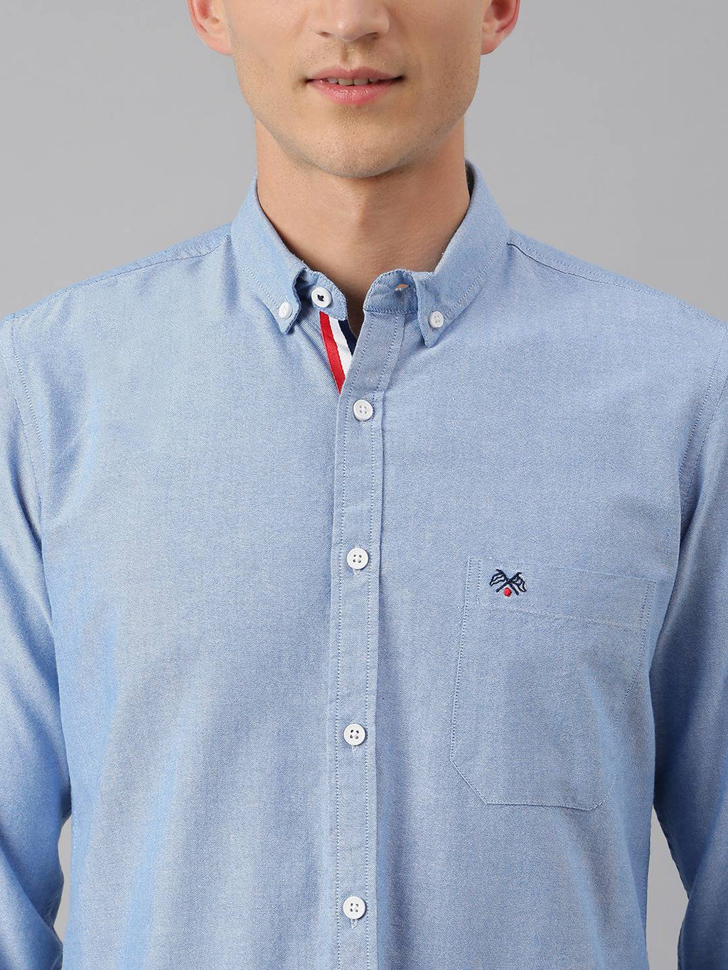 Thomas Scott Men Blue Slim Fit Pure Cotton Casual Sustainable Shirt