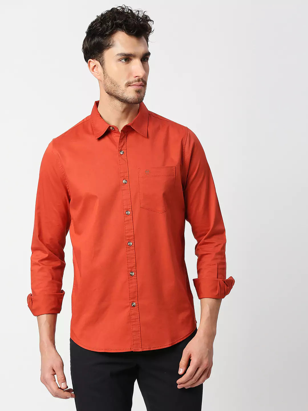 Thomas Scott Men Red Slim Fit Casual Cotton Shirt