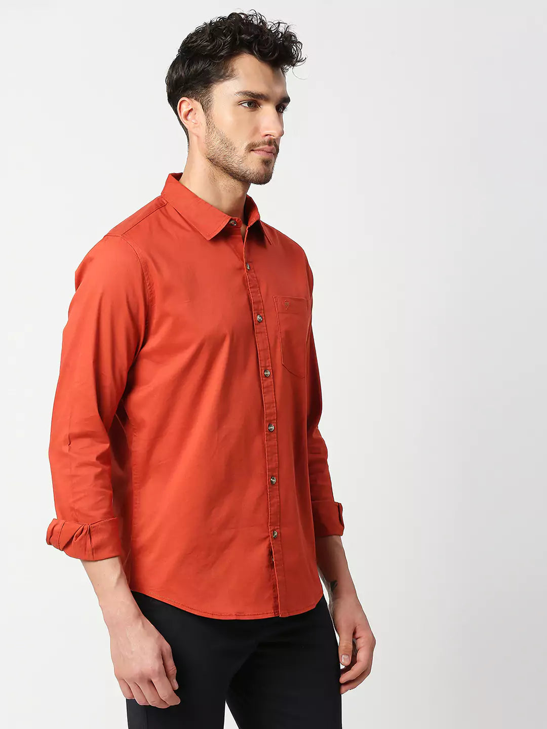 Thomas Scott Men Red Slim Fit Casual Cotton Shirt