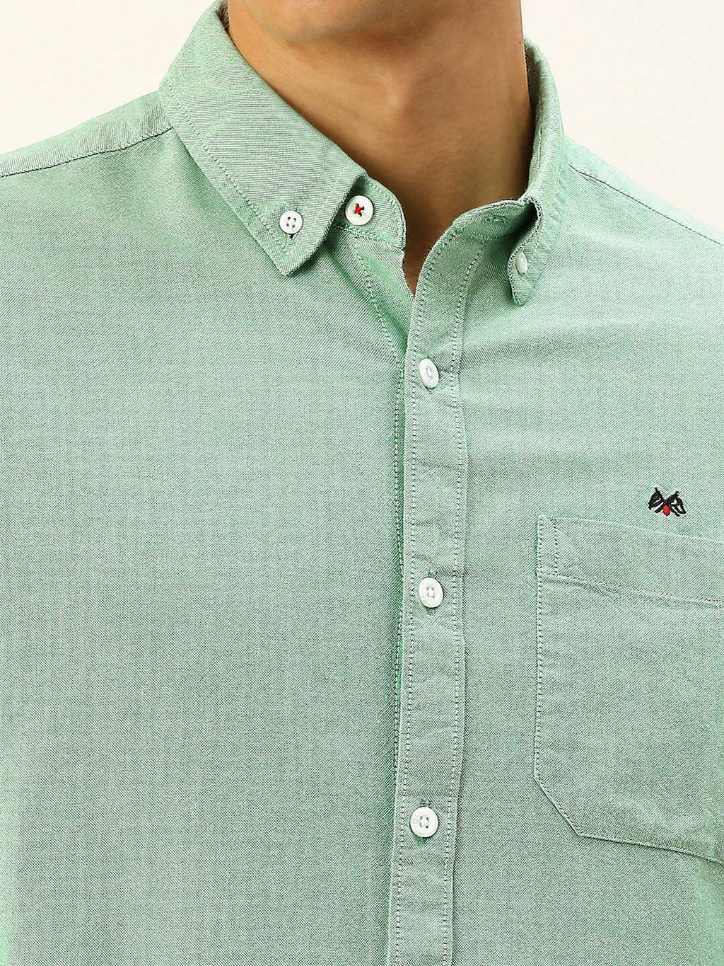 Thomas Scott Men Cotton Button-Down Collar Twill Classic Slim Fit Opaque Casual Shirt