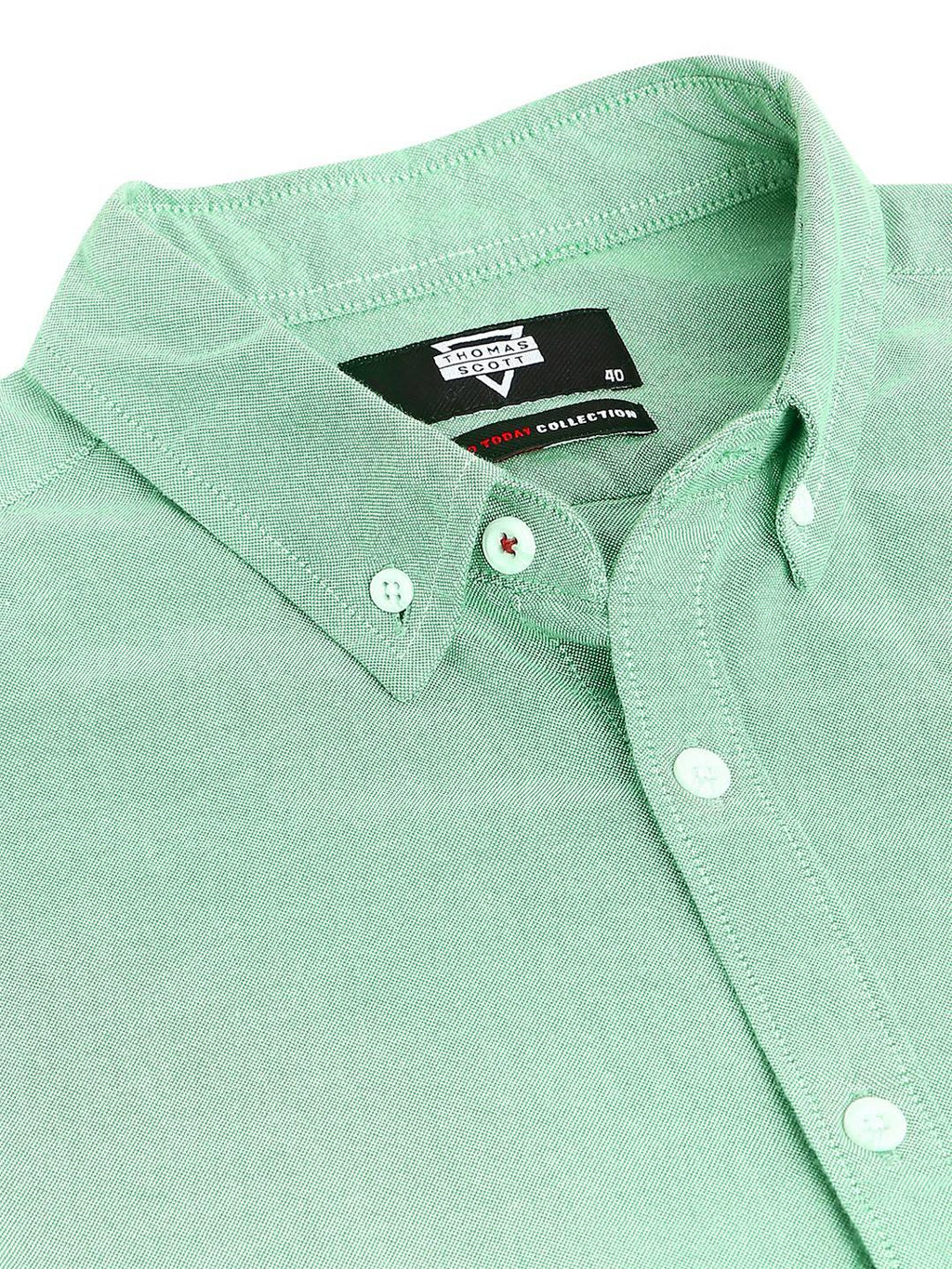 Thomas Scott Men Cotton Button-Down Collar Twill Classic Slim Fit Opaque Casual Shirt