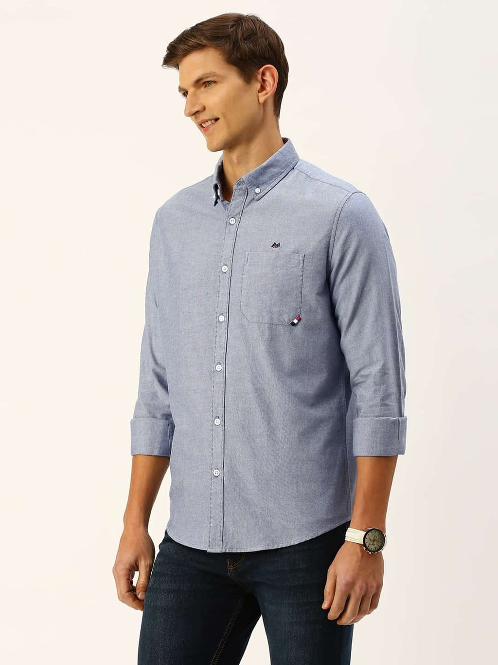 Thomas Scott Men Classic Slim Fit Pure Cotton Casual Shirt