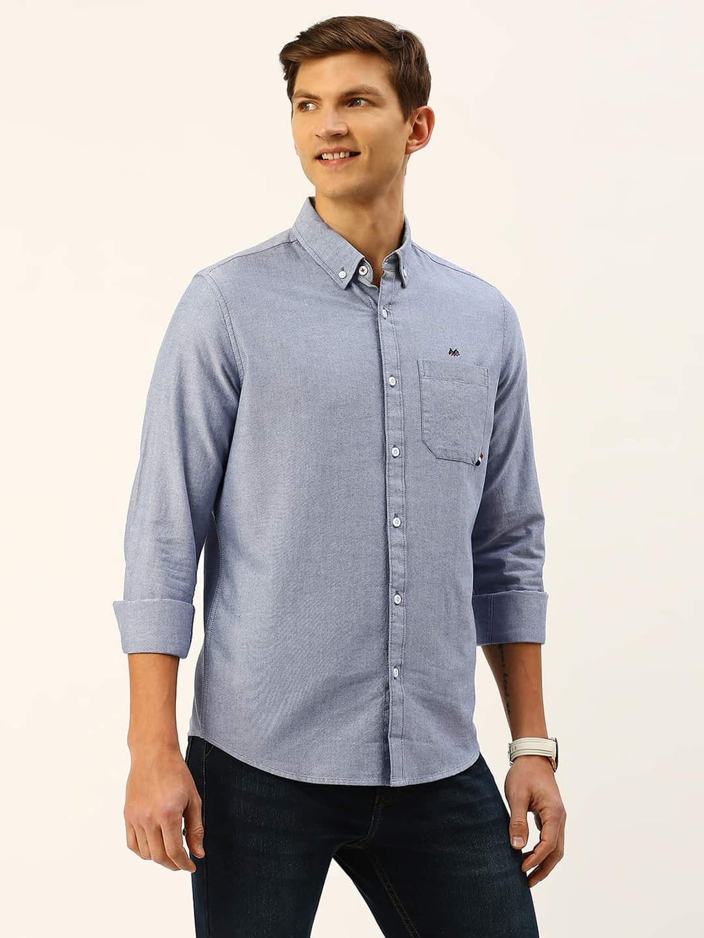 Thomas Scott Men Classic Slim Fit Pure Cotton Casual Shirt