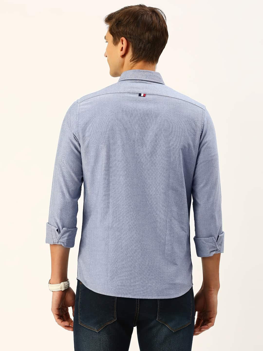 Thomas Scott Men Classic Slim Fit Pure Cotton Casual Shirt