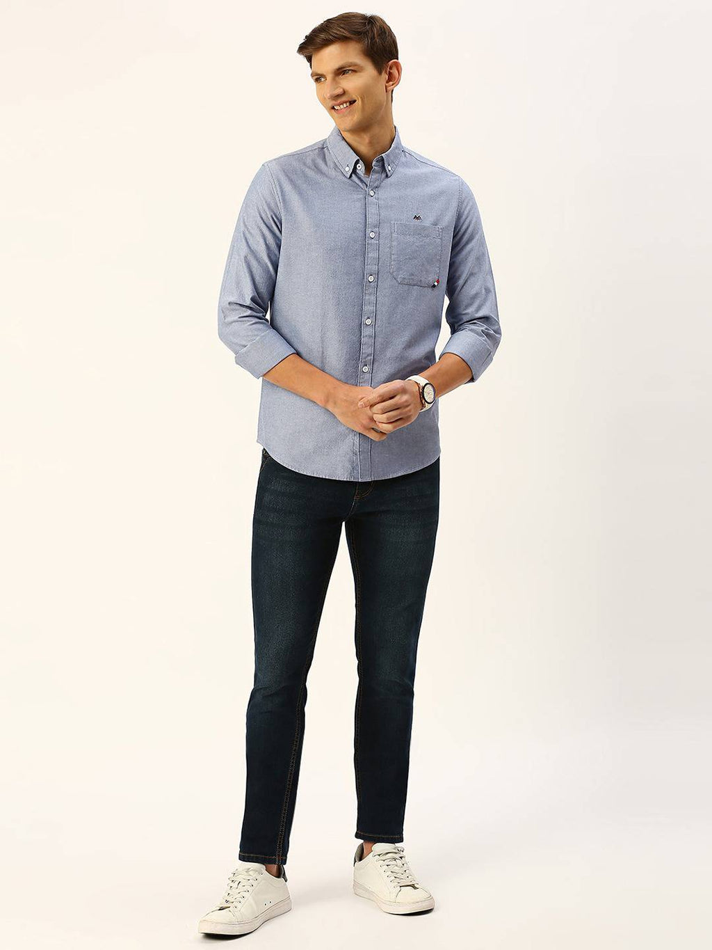 Thomas Scott Men Classic Slim Fit Pure Cotton Casual Shirt